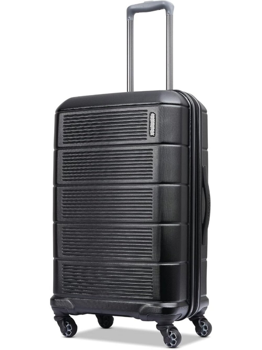 Expandable Hardside Luggage with Spinner Wheels, 24" Travel Suitcase, Jet Black